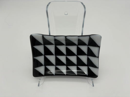 Small black and white dish