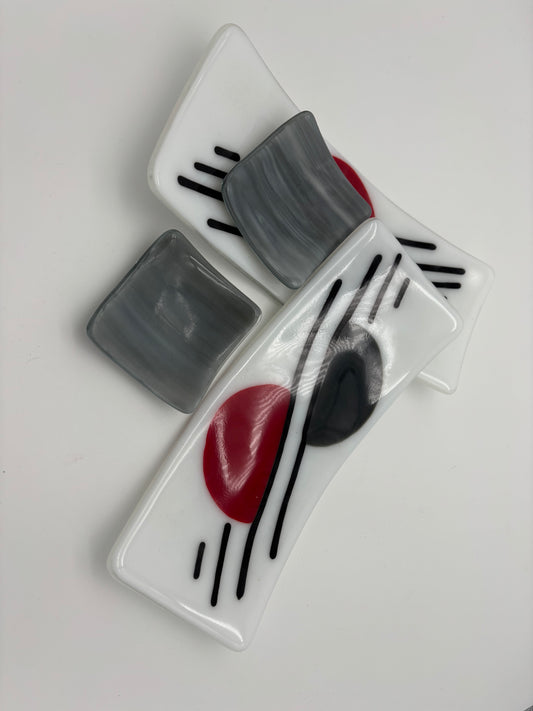 Sushi set with sauce dishes