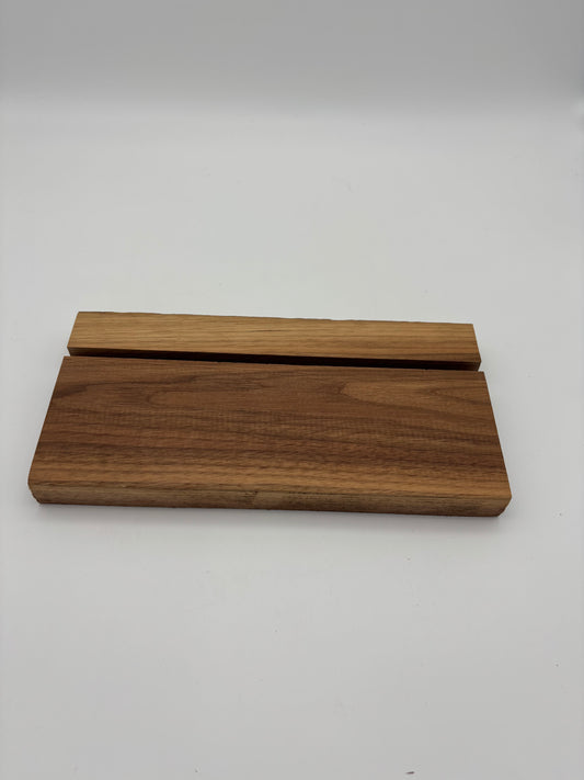 Slotted wood display stand