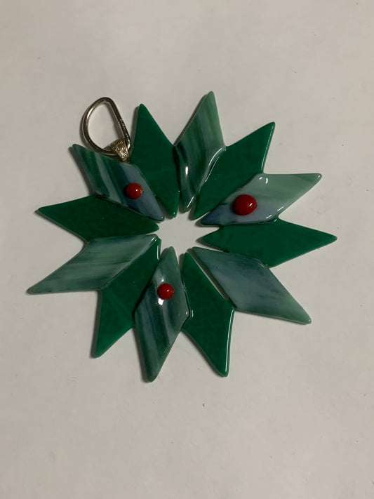 Green Poinsettia Ornament