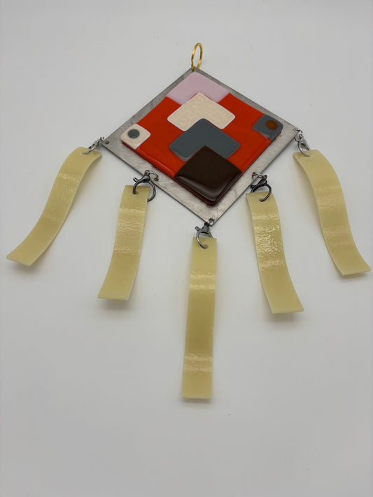 Orange and cream wind chime